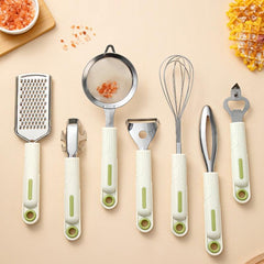 7pcs Kitchen Utensils Set Grater Peeler Whisk Can Opener Gadgets