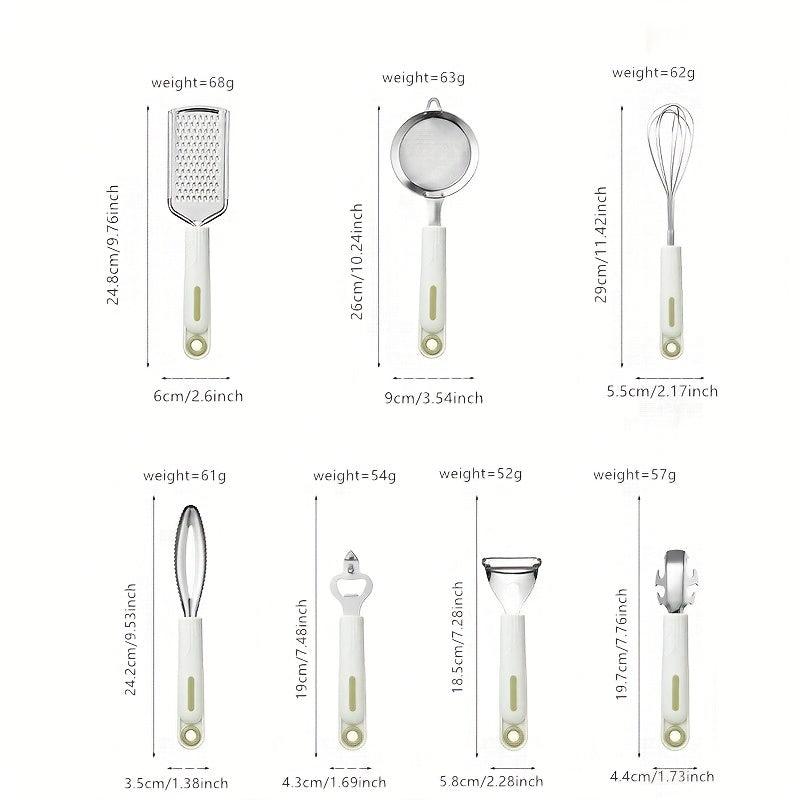 7pcs Kitchen Utensils Set Grater Peeler Whisk Can Opener Gadgets