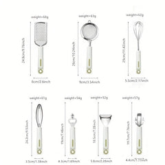 7pcs Kitchen Utensils Set Grater Peeler Whisk Can Opener Gadgets