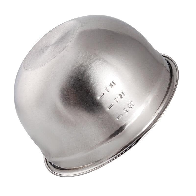 Thickened Stainless Steel Egg Beater with Splash-Proof Round Bottom