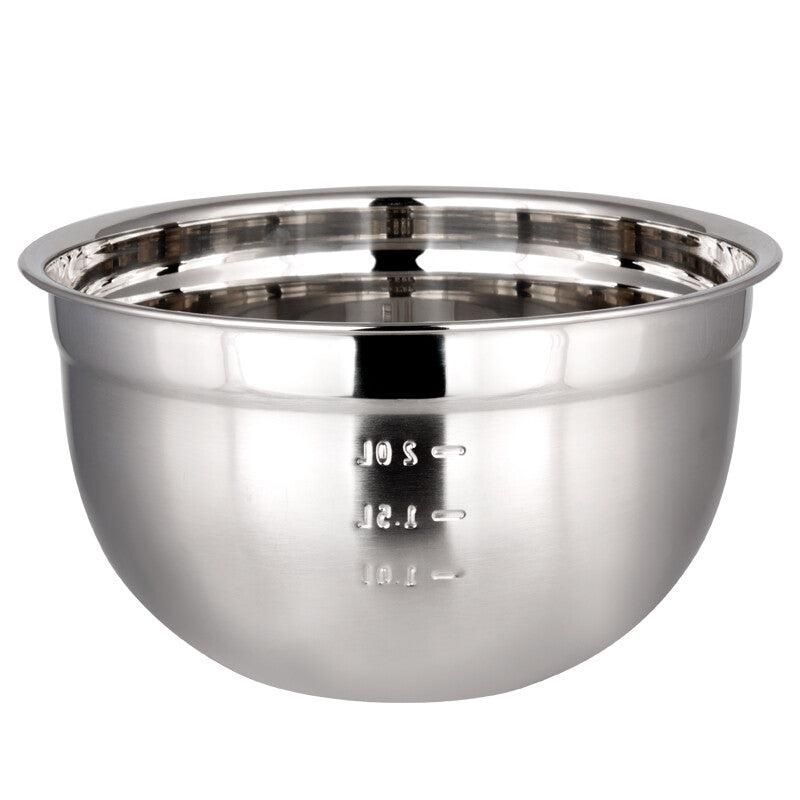 Thickened Stainless Steel Egg Beater with Splash-Proof Round Bottom