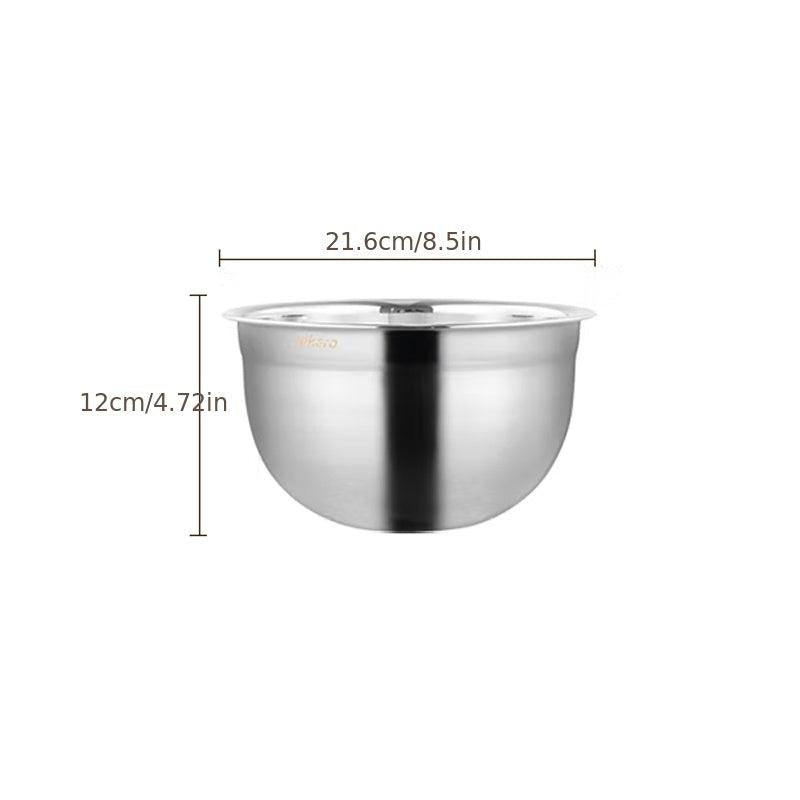 Thickened Stainless Steel Egg Beater with Splash-Proof Round Bottom