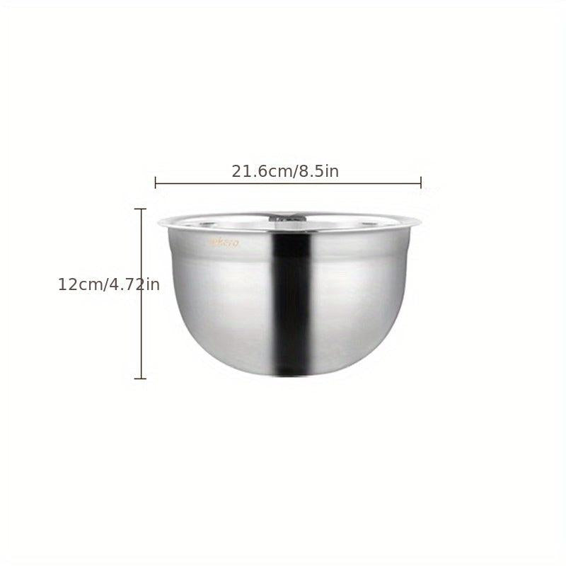 Thickened Stainless Steel Egg Beater with Splash-Proof Round Bottom