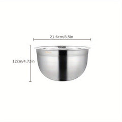 Thickened Stainless Steel Egg Beater with Splash-Proof Round Bottom