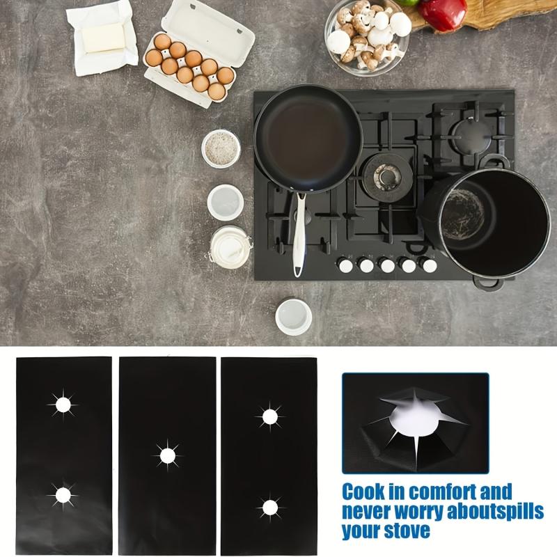 5pcs Gas Stove Burner Covers with 2pcs Gap Covers - Heat Resistant and Washable