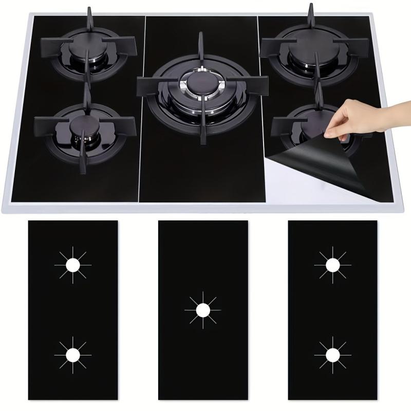 5pcs Gas Stove Burner Covers with 2pcs Gap Covers - Heat Resistant and Washable