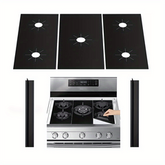 5pcs Gas Stove Burner Covers with 2pcs Gap Covers - Heat Resistant and Washable
