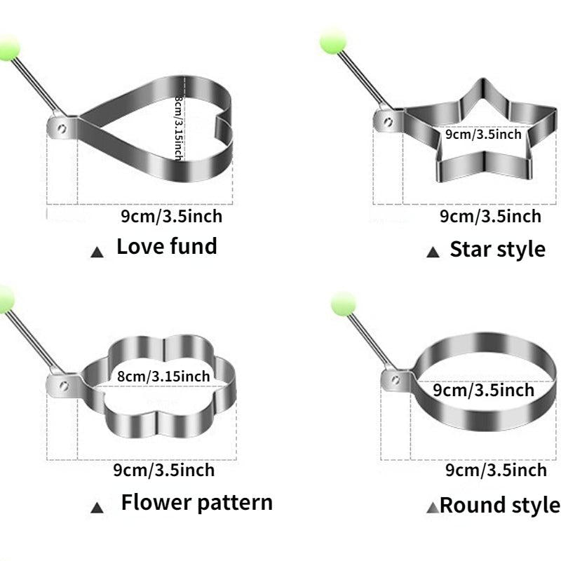 Stainless Steel Egg Shaper Mold Set RV Kitchen Gadget Rings - 4 Styles