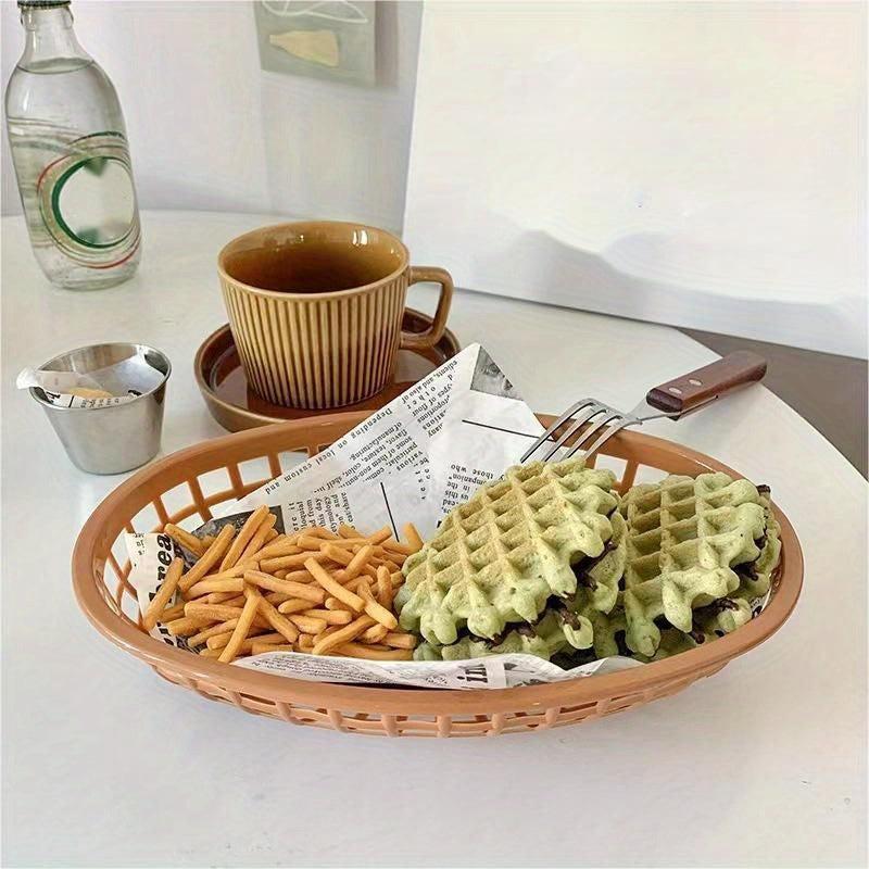 3pcs Plastic Bread Basket Hamburger Popcorn Fries Basket