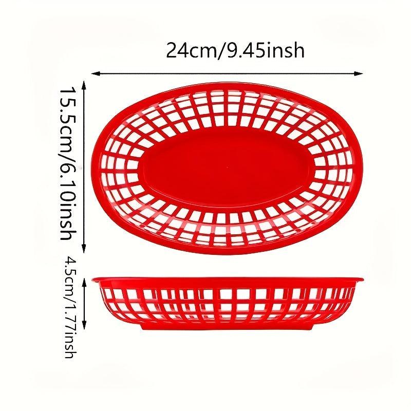 3pcs Plastic Bread Basket Hamburger Popcorn Fries Basket