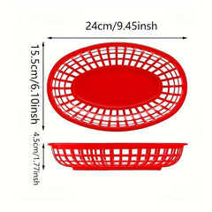3pcs Plastic Bread Basket Hamburger Popcorn Fries Basket