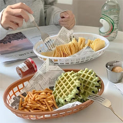 3pcs Plastic Bread Basket Hamburger Popcorn Fries Basket