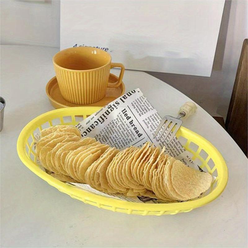3pcs Plastic Bread Basket Hamburger Popcorn Fries Basket