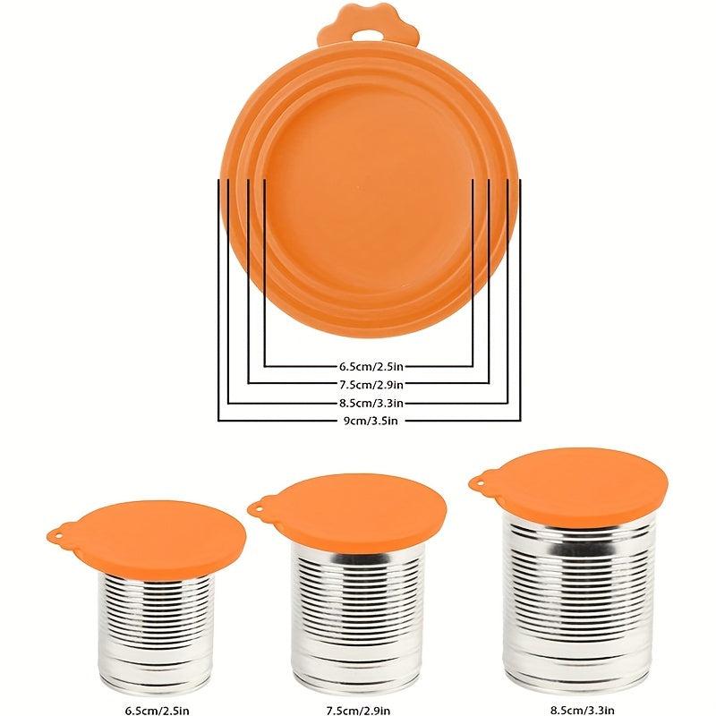 4pcs Silicone Can Lids for Pet Food, Universal 3 In 1, Dog Cat, Kitchen Gadgets