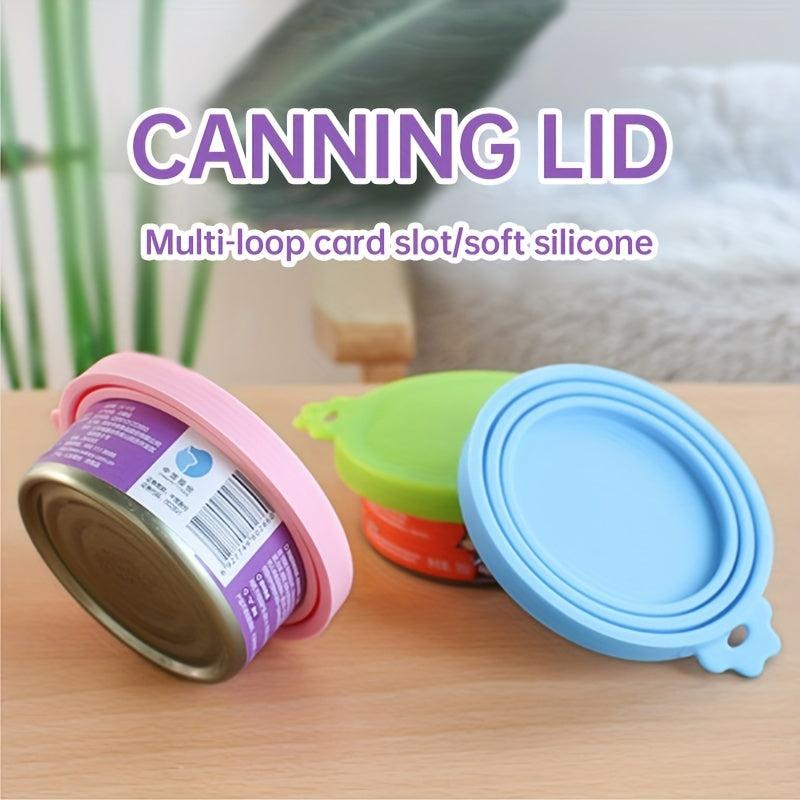 4pcs Silicone Can Lids for Pet Food, Universal 3 In 1, Dog Cat, Kitchen Gadgets