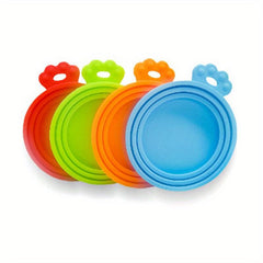 4pcs Silicone Can Lids for Pet Food, Universal 3 In 1, Dog Cat, Kitchen Gadgets