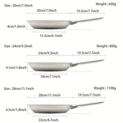 Nonstick Stainless Steel Frying Pan for Gas Stove Top & Induction Cooker