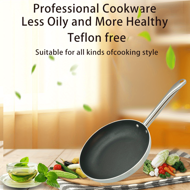 Nonstick Stainless Steel Frying Pan for Gas Stove Top & Induction Cooker