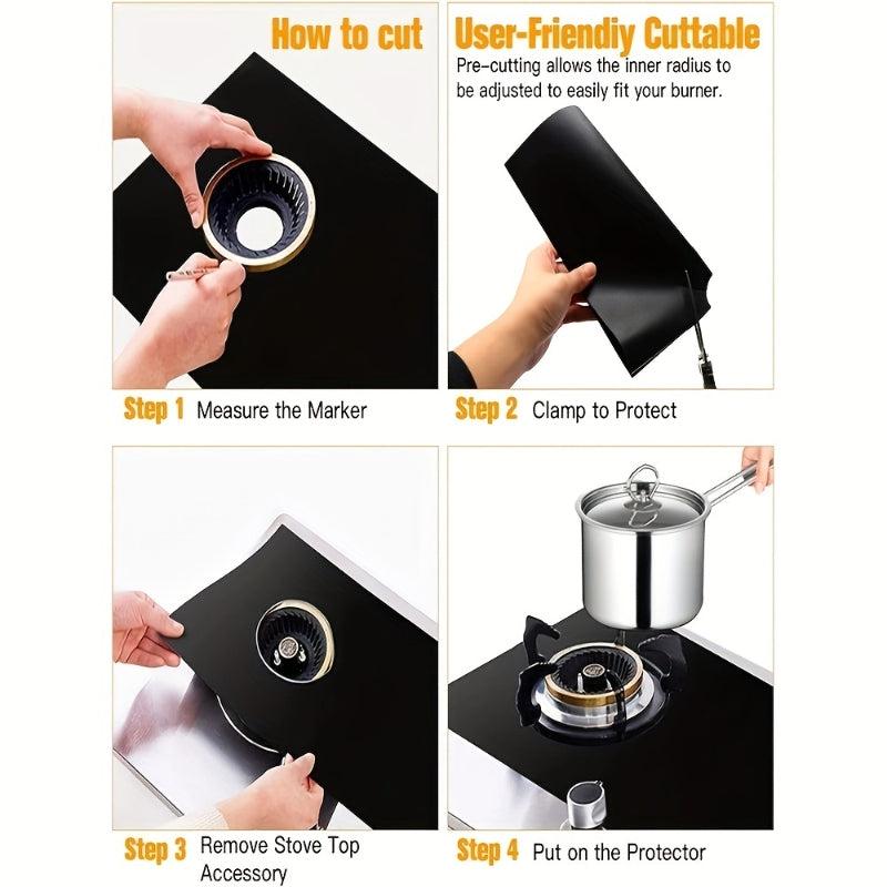 3pcs Gas Range Stove Protectors Heat Resistant Washable Reusable Stove Top Cover