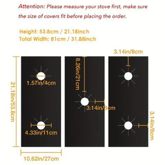 3pcs Gas Range Stove Protectors Heat Resistant Washable Reusable Stove Top Cover
