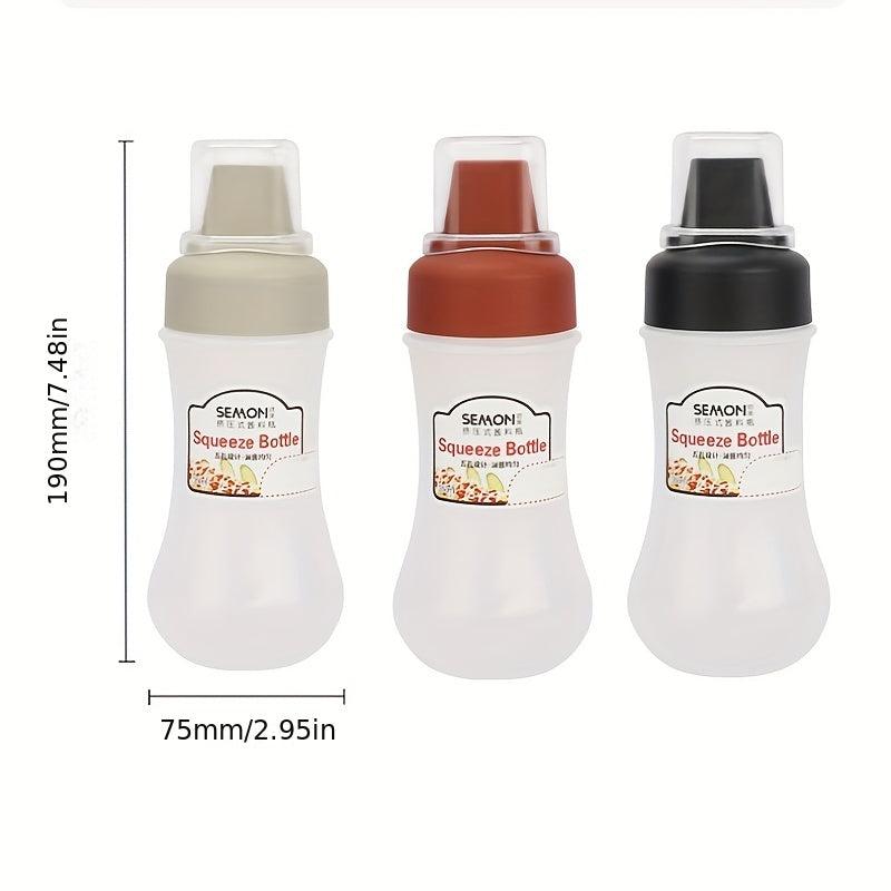 3pcs Squeeze Sauce Bottle Set Plastic Salad Tomato Oyster Honey Dispenser