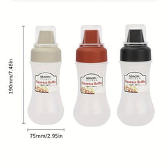 3pcs Squeeze Sauce Bottle Set Plastic Salad Tomato Oyster Honey Dispenser
