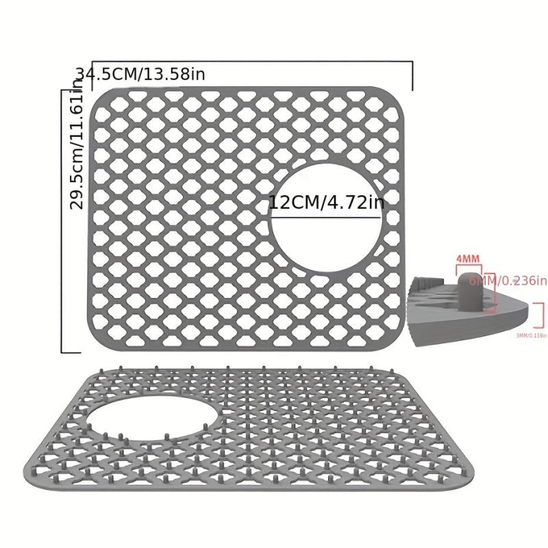 Heat-resistant Silicone Sink Mat, Anti-skid, Mesh Design