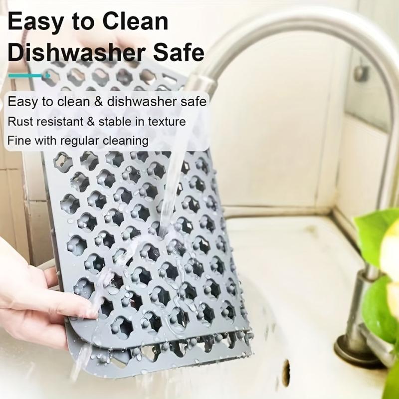 Heat-resistant Silicone Sink Mat, Anti-skid, Mesh Design