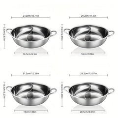 Sichuan Hot Pot Stainless Steel Cooking Pot For Gas Stovetop