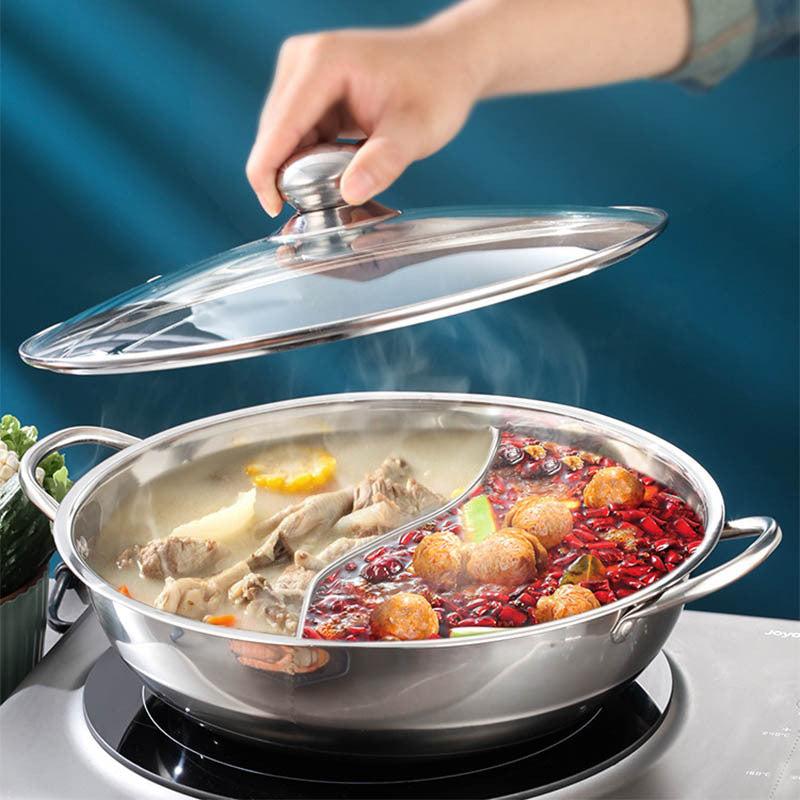 Sichuan Hot Pot Stainless Steel Cooking Pot For Gas Stovetop
