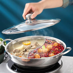 Sichuan Hot Pot Stainless Steel Cooking Pot For Gas Stovetop