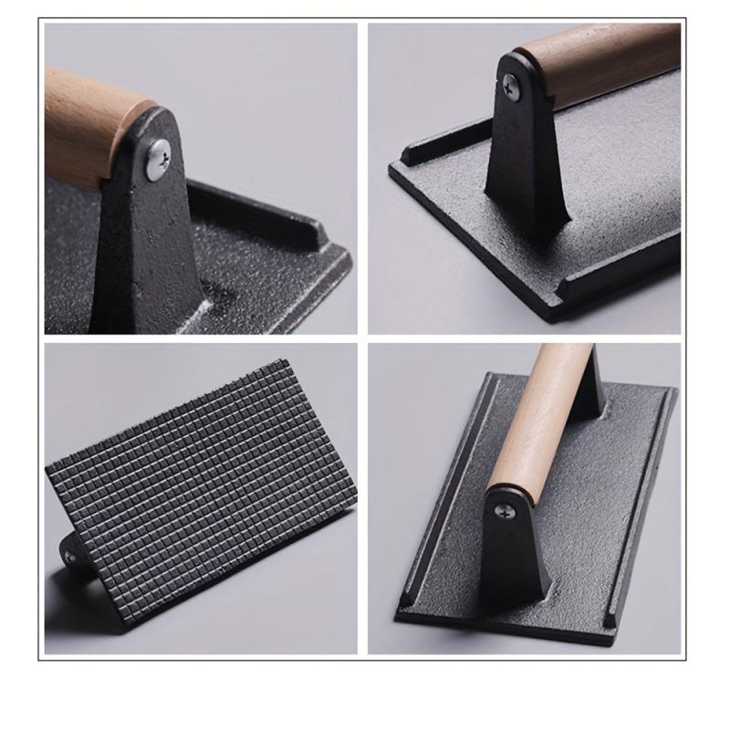 Cast Iron Meat Press Plate for Grilling BBQ Sandwiches