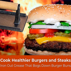 Cast Iron Meat Press Plate for Grilling BBQ Sandwiches