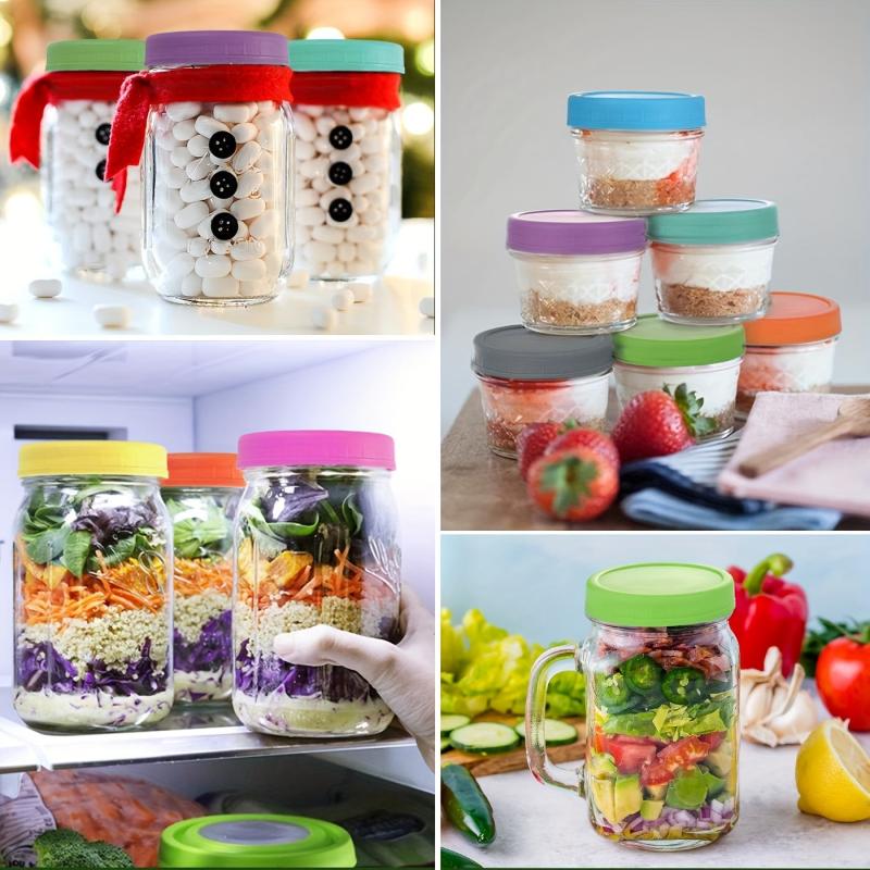 8pcs Mason Jar Lids Plastic Storage Caps Leak Proof Jar Cover