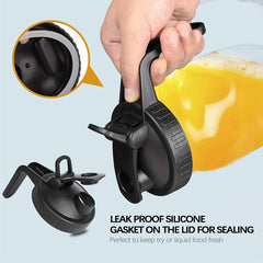 Mason Jar Lids w/ Pour Spout & Handle Airtight Leak-proof Cap