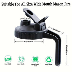 Mason Jar Lids w/ Pour Spout & Handle Airtight Leak-proof Cap