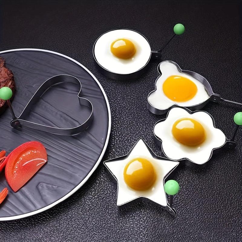 4pcs Stainless Steel Egg Pancake Shaper Omelette Mold Frying Egg Tools