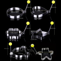 5pcs Fried Egg Rings Pancake Mold Maker Non Stick Stainless Steel Egg Form
