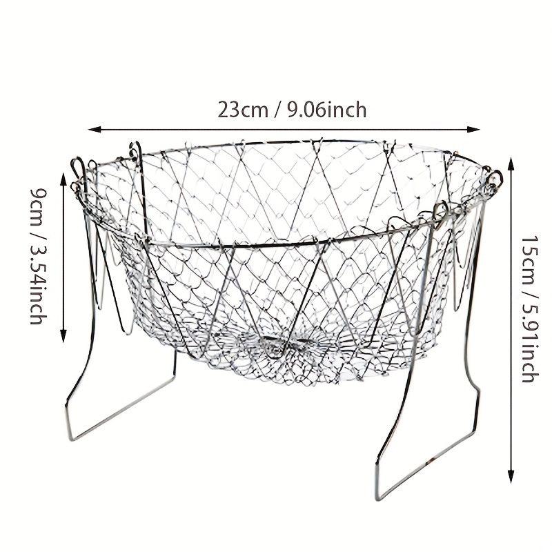 Foldable Stainless Steel Fry Basket Frying Strainer Net
