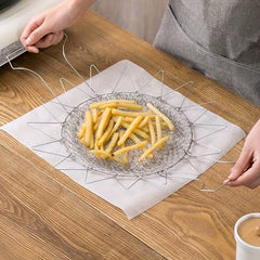 Foldable Stainless Steel Fry Basket Frying Strainer Net
