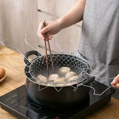 Foldable Stainless Steel Fry Basket Frying Strainer Net