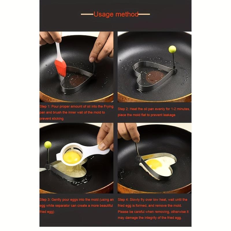 10 Pcs Stainless Steel Love Shaped Egg Frying Mold Set