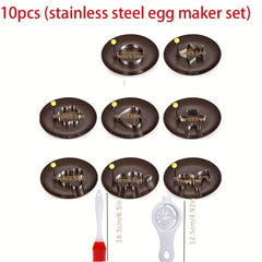 10 Pcs Stainless Steel Love Shaped Egg Frying Mold Set