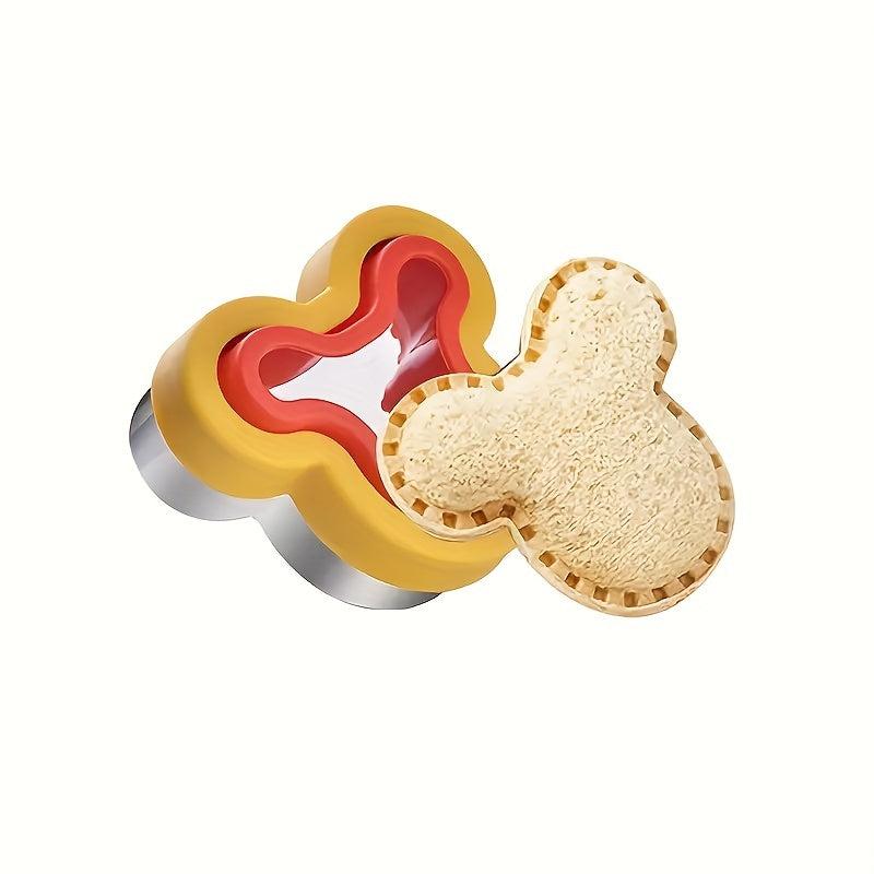 2pcs Cartoon Bear Sandwich Cutter & Sealer Stainless Steel Baking Tools