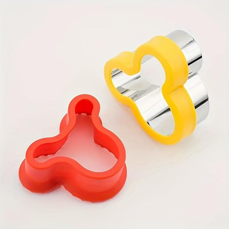 2pcs Cartoon Bear Sandwich Cutter & Sealer Stainless Steel Baking Tools