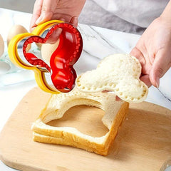 2pcs Cartoon Bear Sandwich Cutter & Sealer Stainless Steel Baking Tools