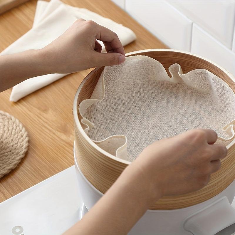 3Pcs Bamboo Steamer Cloth & Liners Set