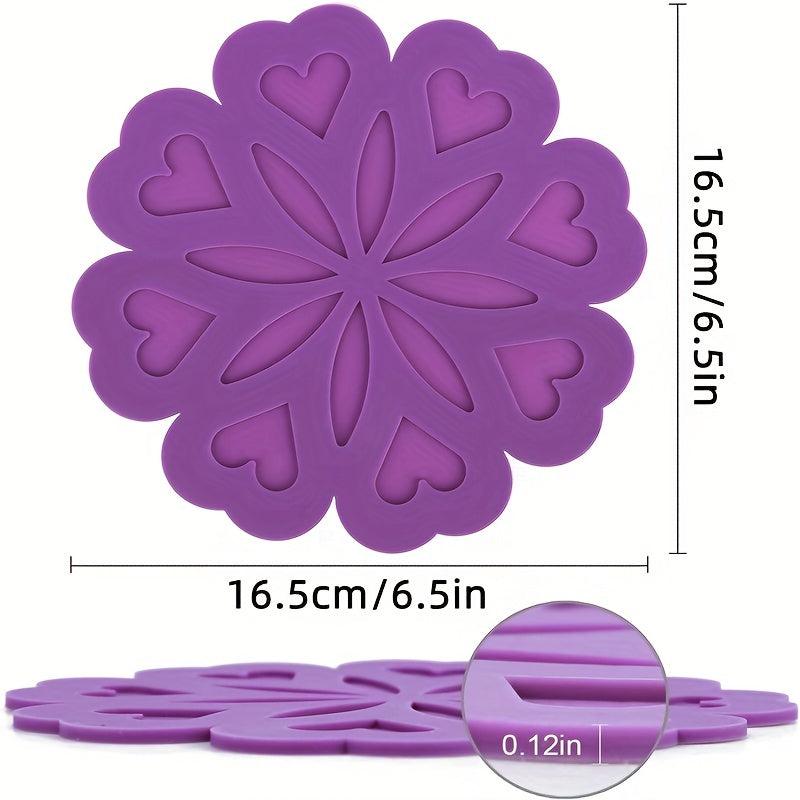 Silicone Trivet Mat Flower Shaped Hot Dishes Holders