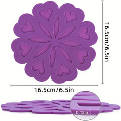 Silicone Trivet Mat Flower Shaped Hot Dishes Holders