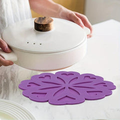 Silicone Trivet Mat Flower Shaped Hot Dishes Holders